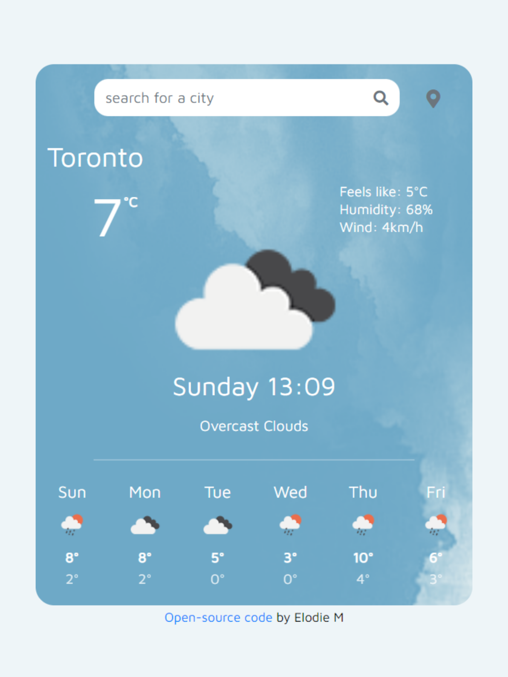 Weather app preview